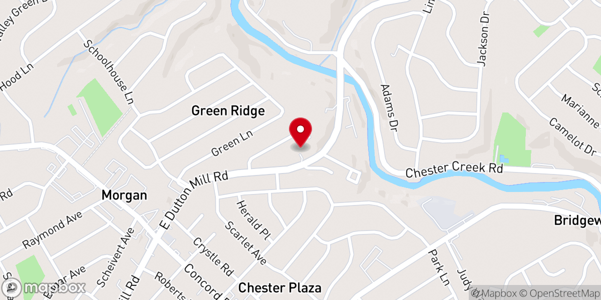 Map showing location of Green Ridge Baptist Church