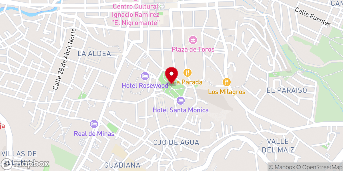 Map showing location of Parque Benito Juárez