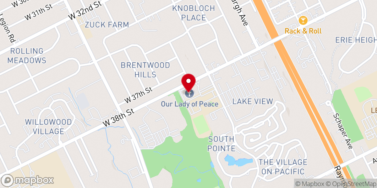 Map showing location of Our Lady of Peace