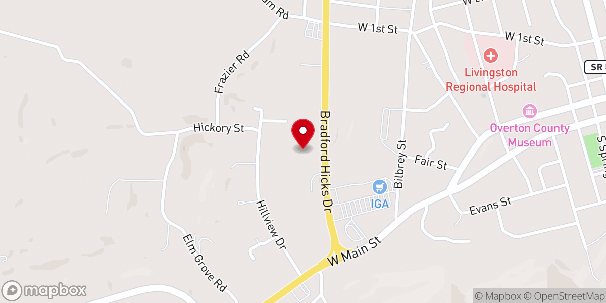 Map showing location of West End Church of Christ