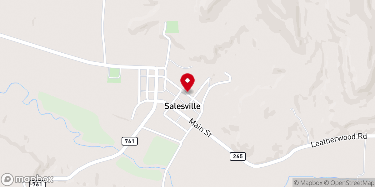 Map showing location of Salesville Church of Faith