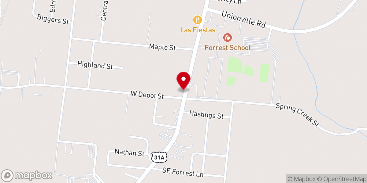 Map showing location of Sweet Southern Accents