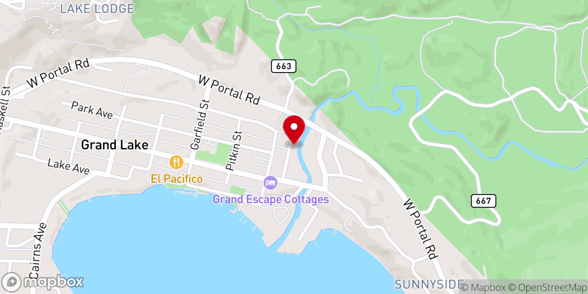 Map showing location of Rapids Lodge