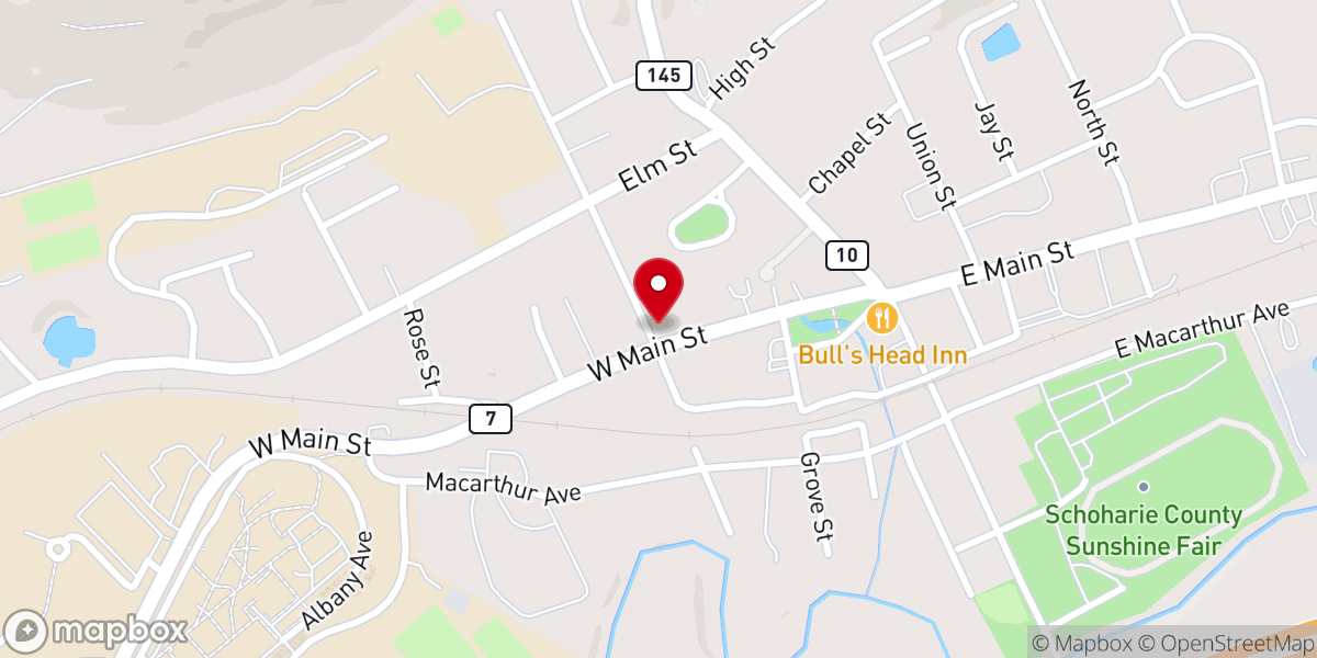 Map showing location of Cobleskill Lodge #394 F & AM
