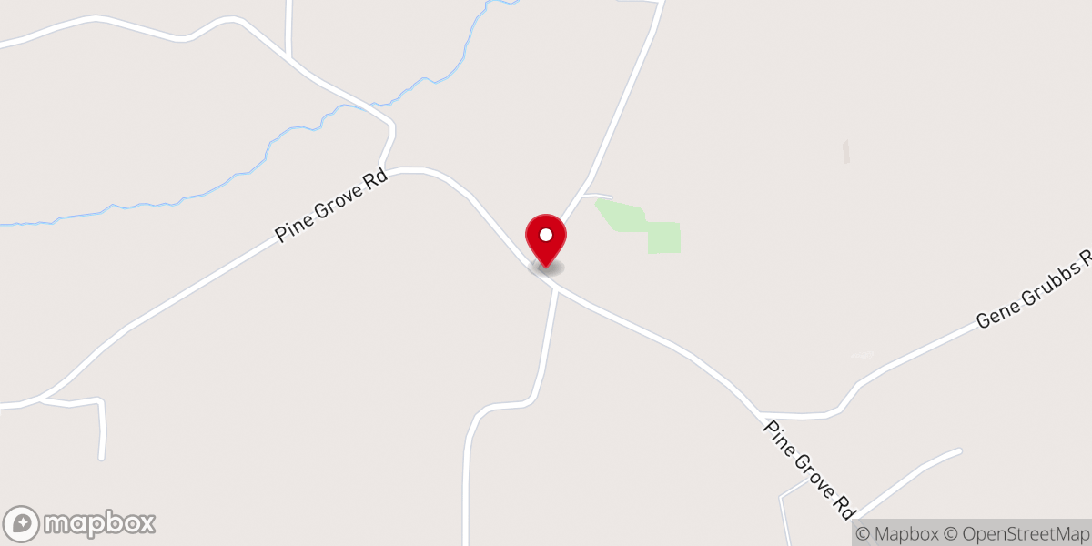 Map showing location of Pine Grove Baptist Church