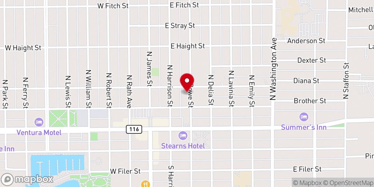 Map showing location of St John's Lutheran Church