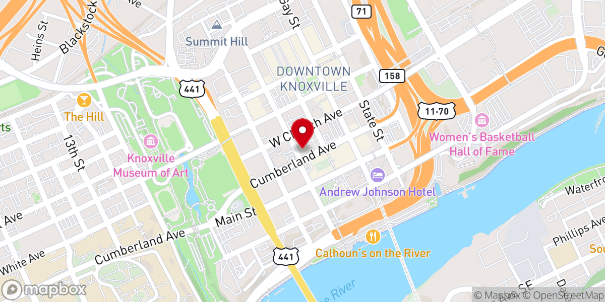 Map showing location of St John's Episcopal Cathedral