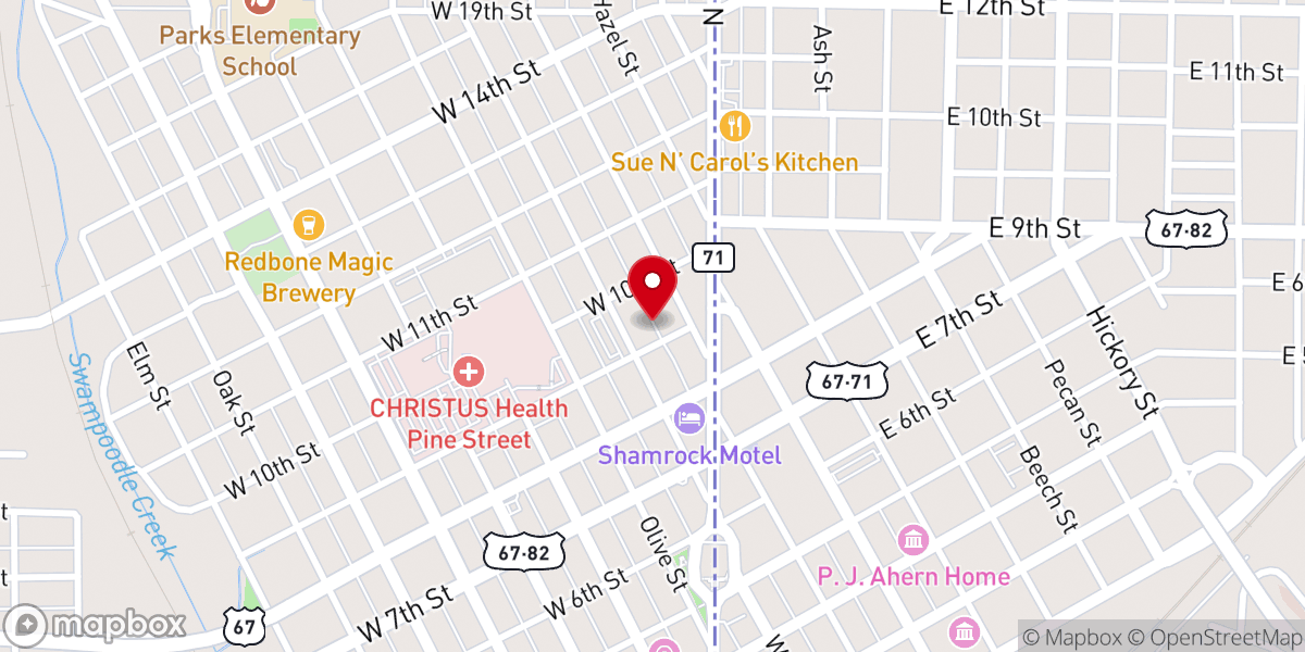 Map showing location of Central Christian Church