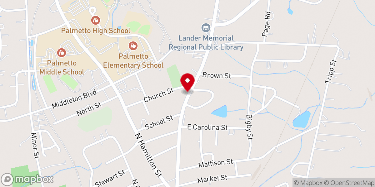 Map showing location of New Prospect Missionary Baptist Church