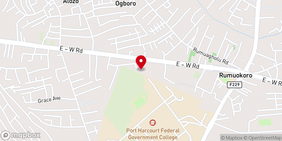 Map showing location of RCCG City of Favour Port Harcourt