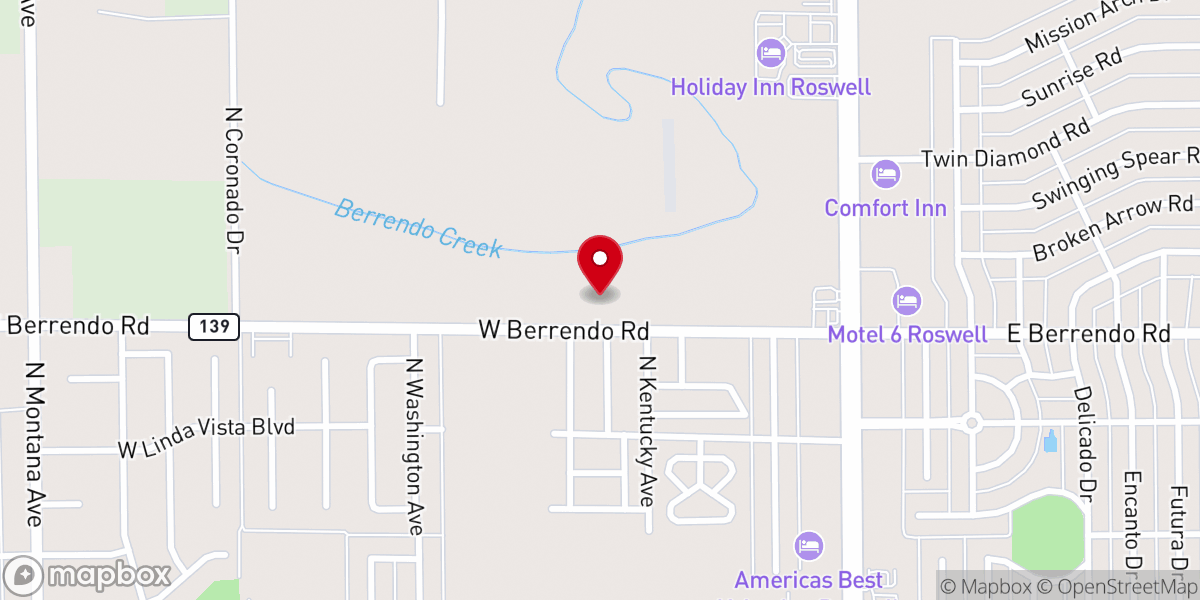 Map showing location of Berrendo Baptist Church