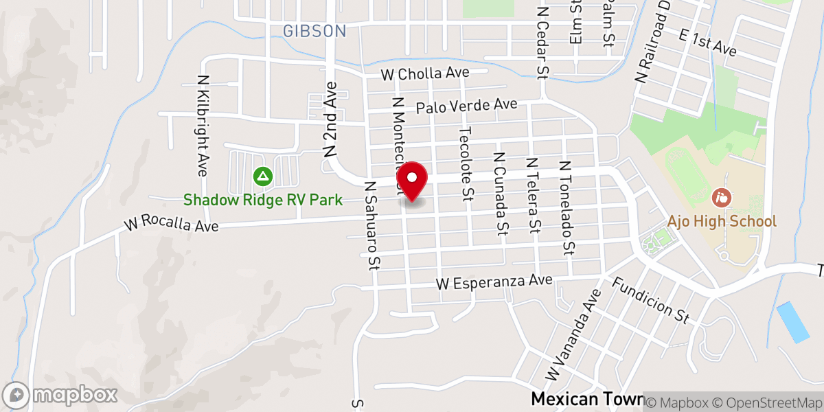 Map showing location of Ajo Calvary Baptist Church
