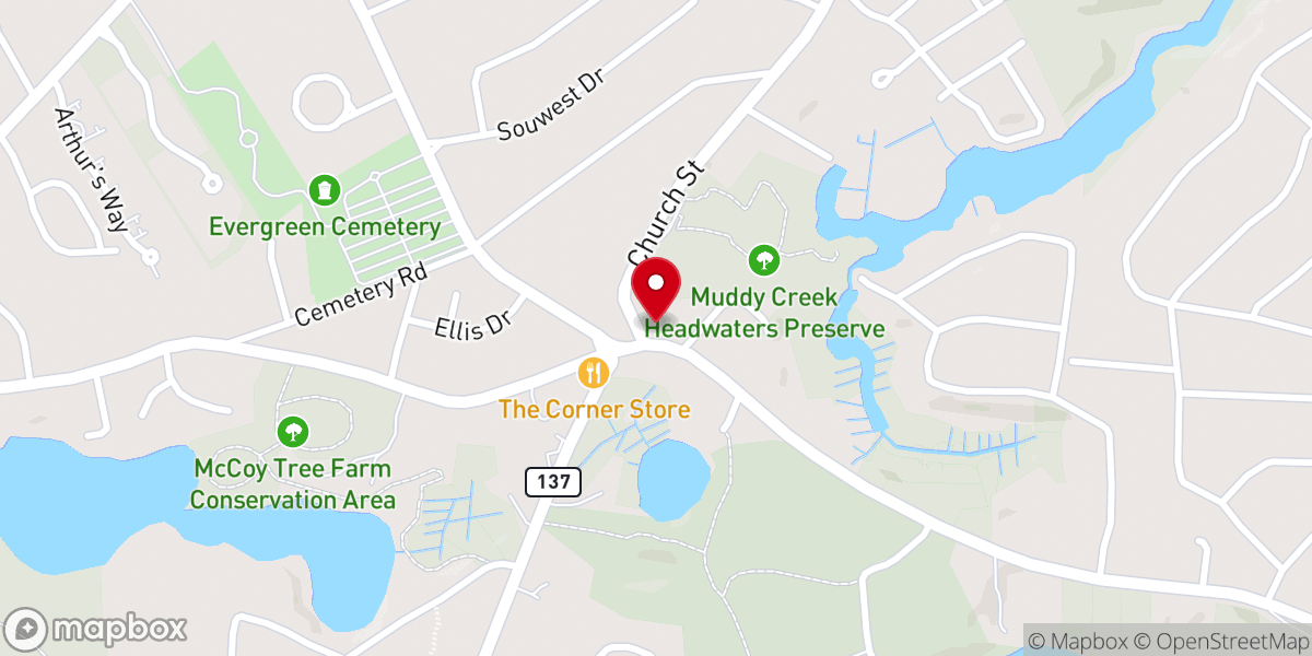 Map showing location of Methodist Church Thrift Shop
