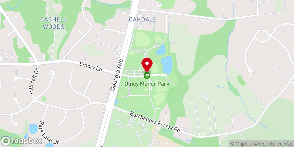 Map showing location of Olney Manor Recreational Park
