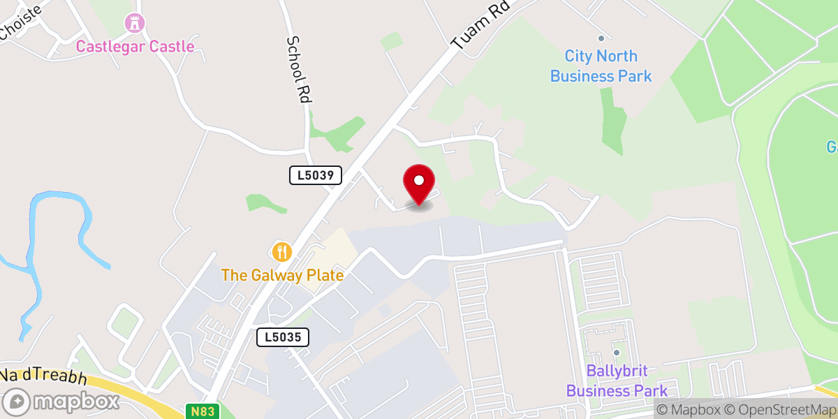 Map showing location of St Columba's Church, Castlegar