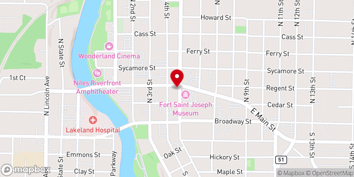 Map showing location of St Francis Catholic Church
