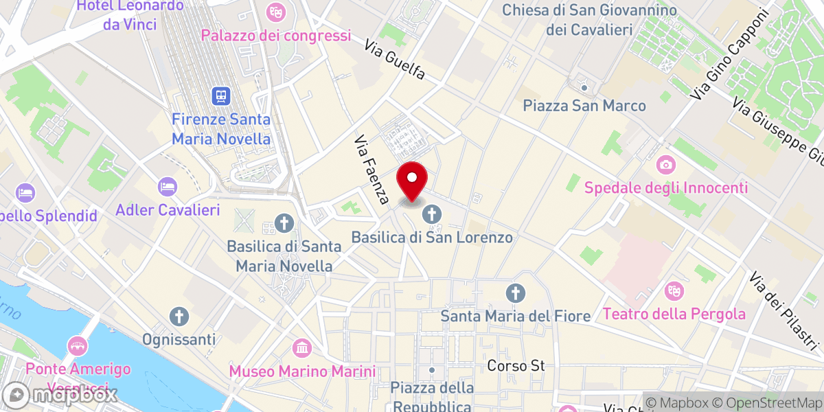 Map showing location of Cappelle Medicee