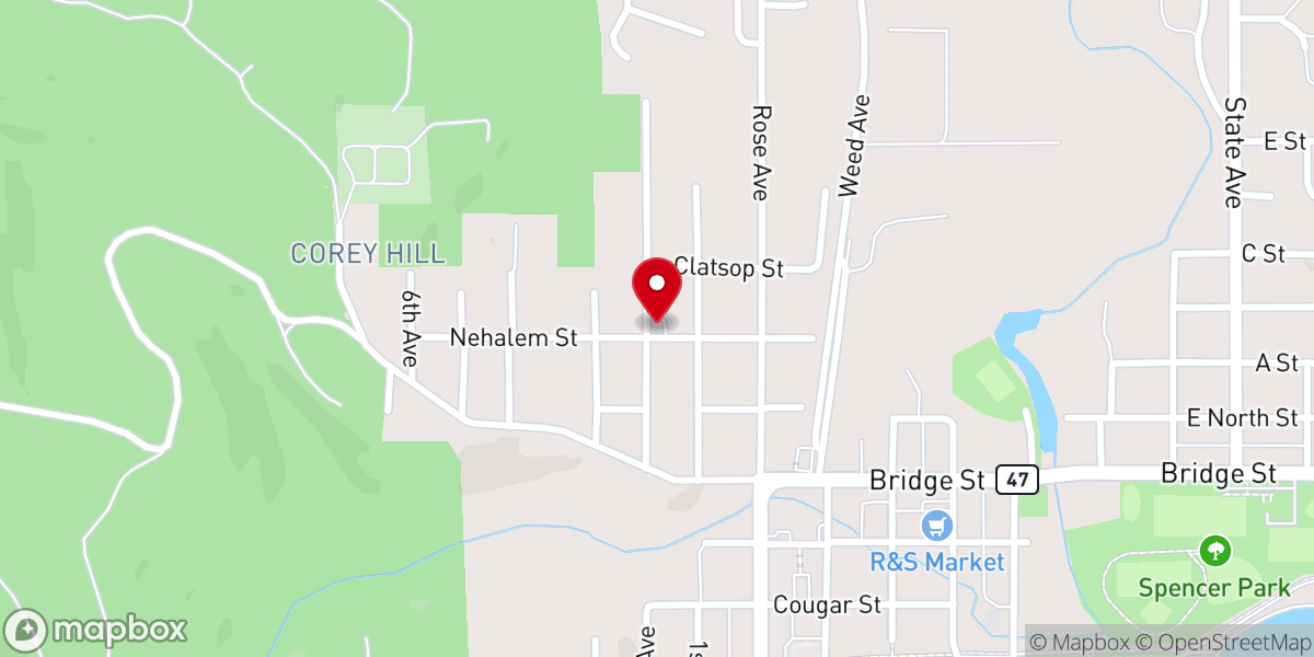 Map showing location of Vernonia Seventh-day Adventist Church