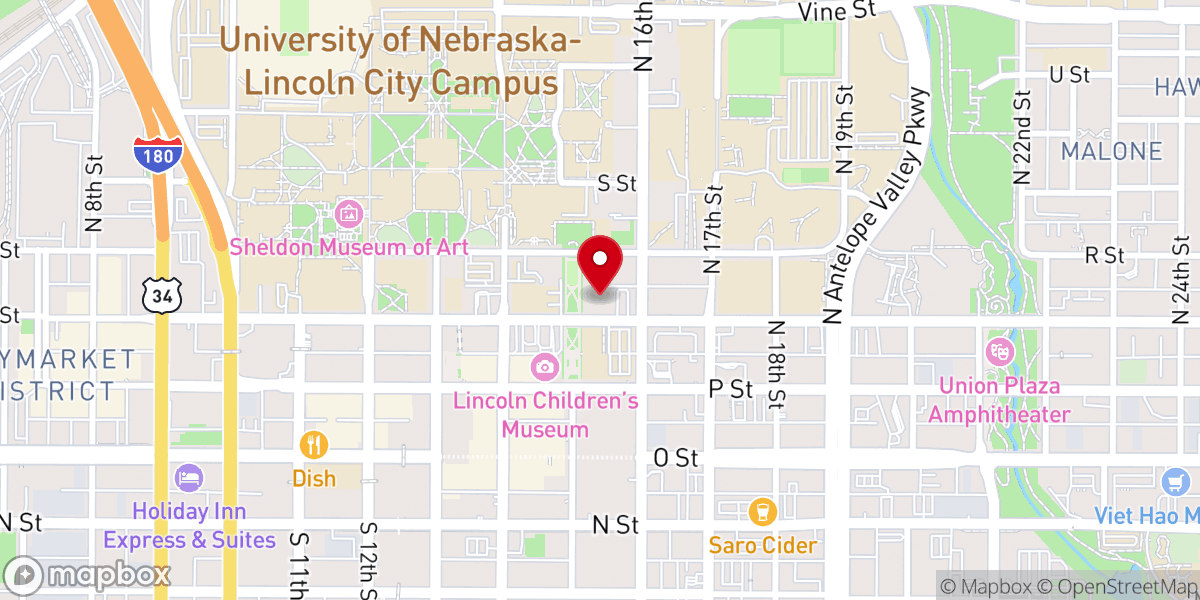 Map showing location of University Lutheran Chapel