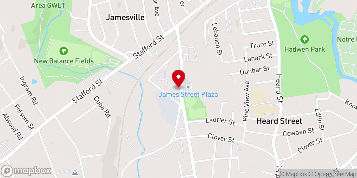 Map showing location of Christian Worship Center