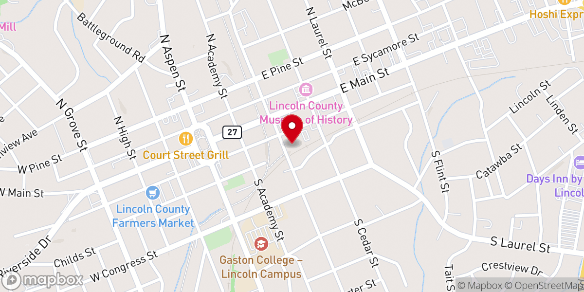 Map showing location of Christian Ministry of Lincoln County,Inc.