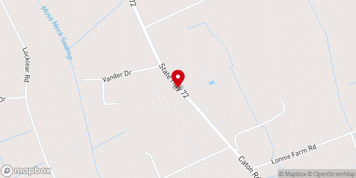 Map showing location of Mt Airy Baptist Church