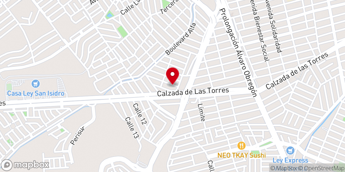 Map showing location of Iglesia de Jesucristo Pentecostal