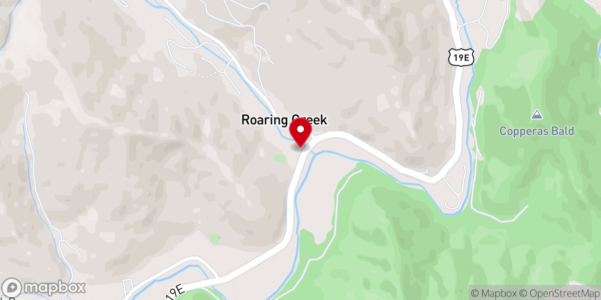 Map showing location of McCoury's Rock Freewill Baptist Church