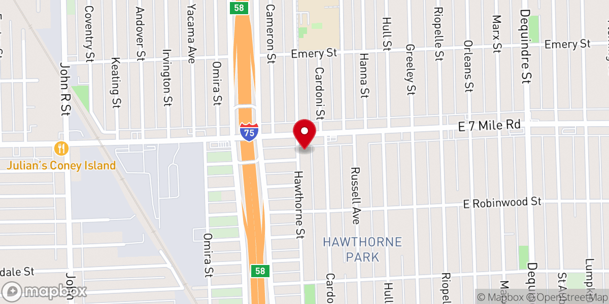 Map showing location of New Bethlehem Baptist Church