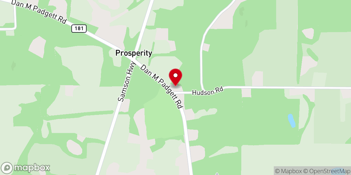 Map showing location of Cedar Springs Assembly of God