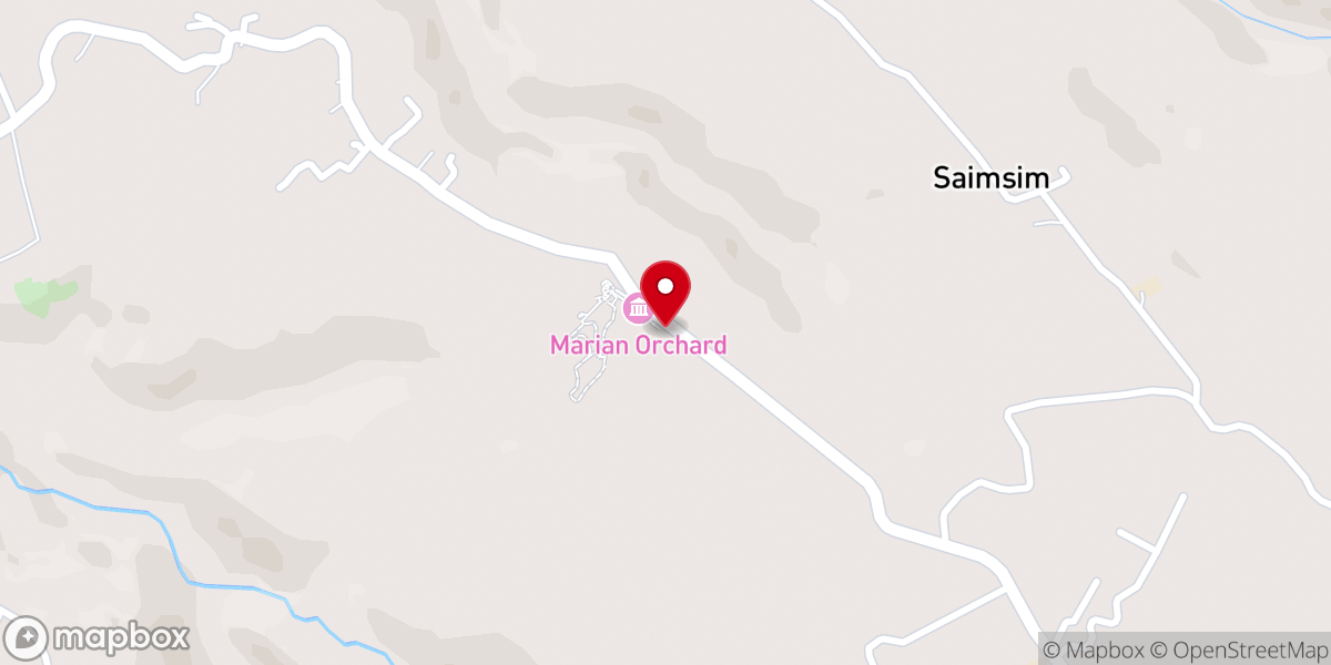 Map showing location of Marian Orchard Pilgrimage Center