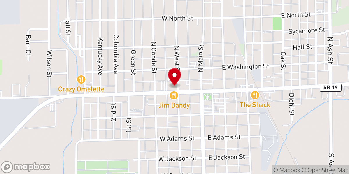 Map showing location of First Presbyterian Church