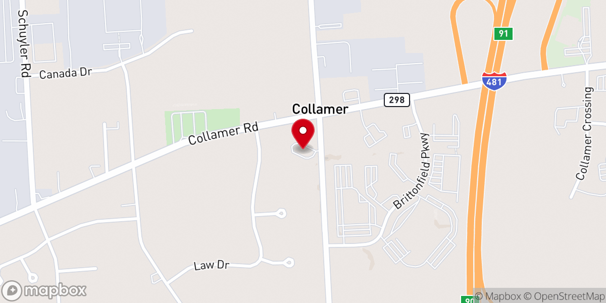 Map showing location of Collamer United Church
