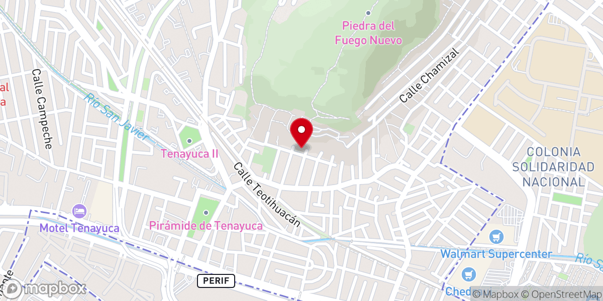 Map showing location of Centro Cristiano Tenayuca