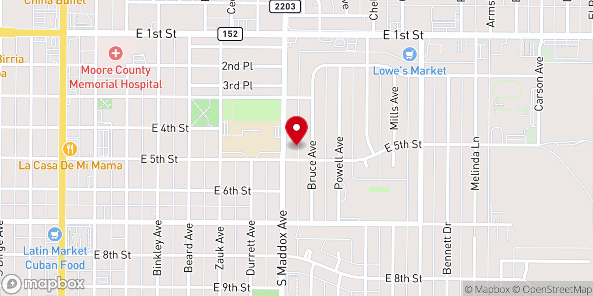Map showing location of First Christian Church