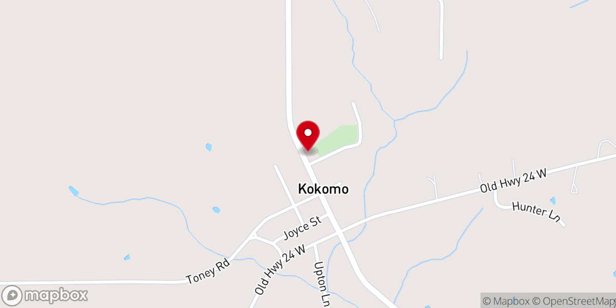 Map showing location of Kokomo Chapel