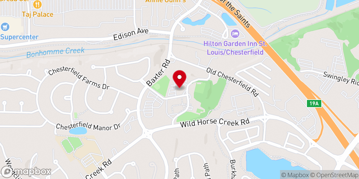 Map showing location of Ascension Catholic Church Chesterfield