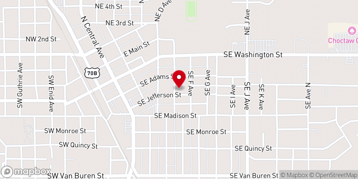 Map showing location of First Christian Church
