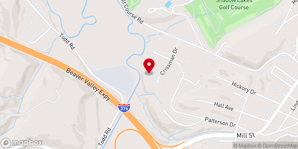 Map showing location of Raccoon United Presbyterian