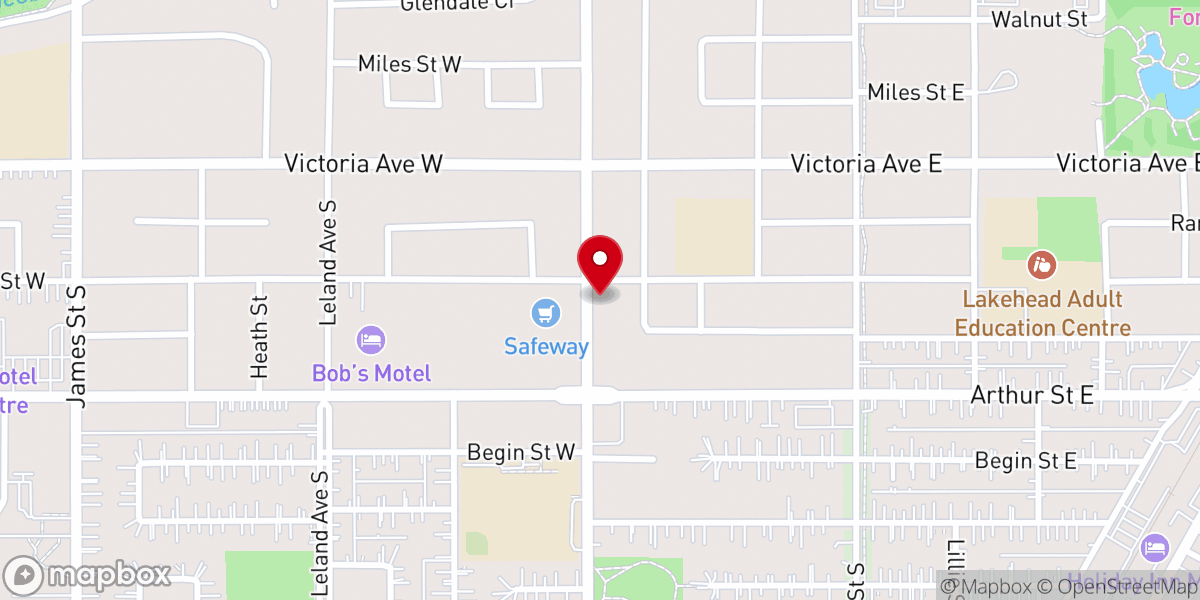 Map showing location of Calvary Thunder Bay
