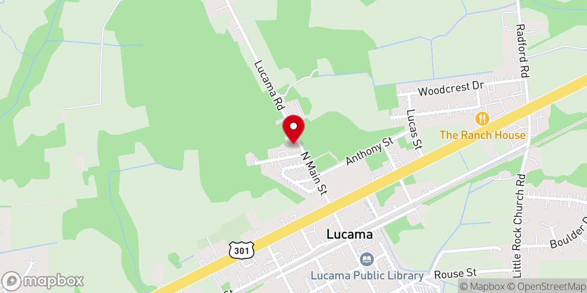 Map showing location of Davis Chapel Original Free Will Baptist Church