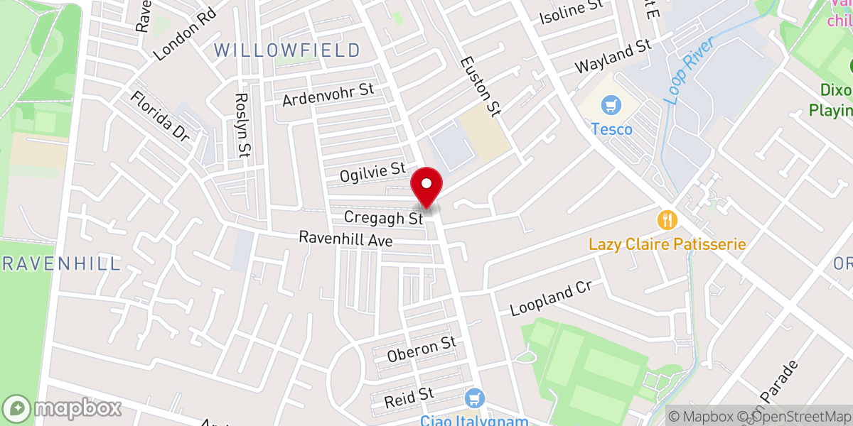 Map showing location of Woodstock Reformed Presbyterian Church