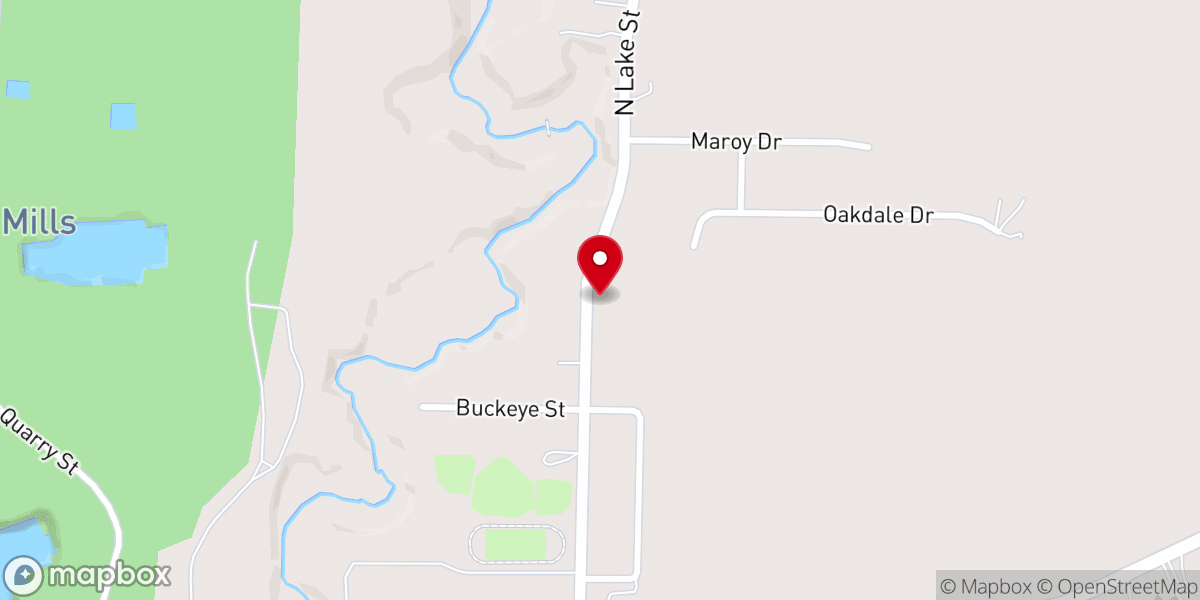 Map showing location of North Lake Missionary Baptist