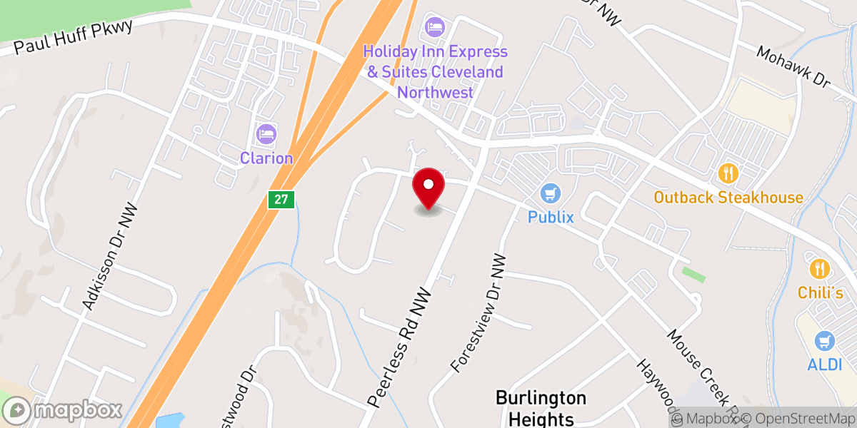 Map showing location of Living Stones Church
