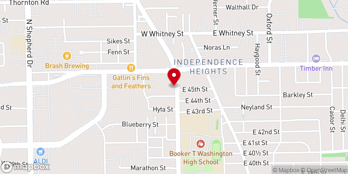 Map showing location of Yale Street Baptist Church