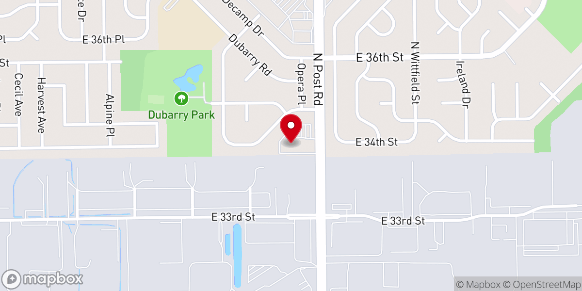 Map showing location of Emmanuel Christian Fellowship Center COGIC