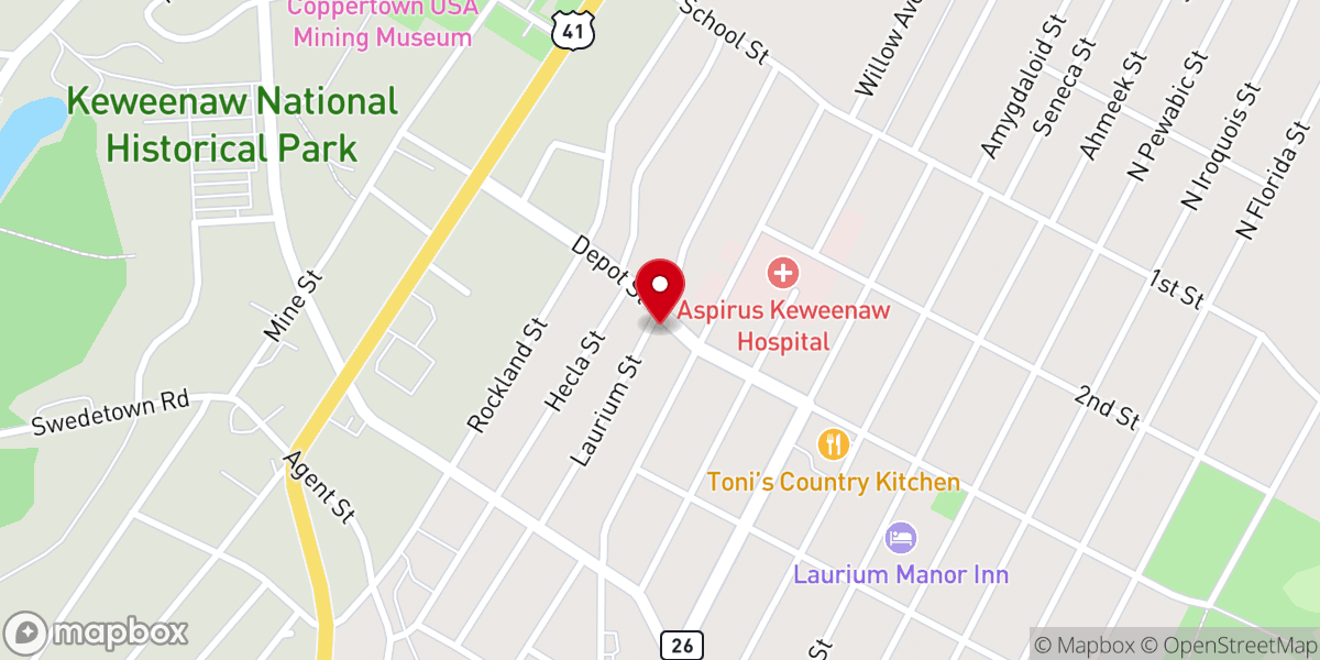 Map showing location of First Baptist Church