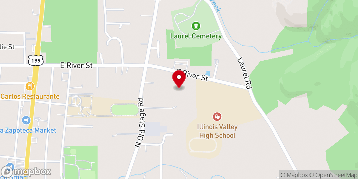 Map showing location of Illinois Valley Family Coalition