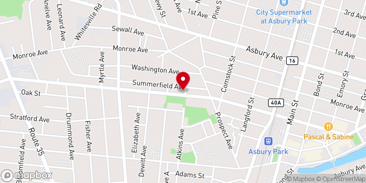 Map showing location of Asbury Evangelistic Chapel