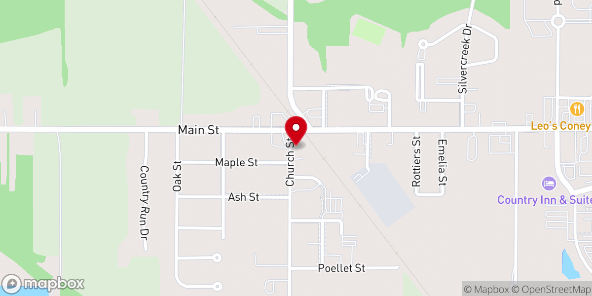 Map showing location of Goal Post Pizza